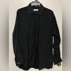 Calvin Klein Men's Dark Pinstripe Dress Shirt